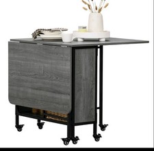 Mobile Drop Leaf Table Folding Kitchen Table Extendable Dining Table