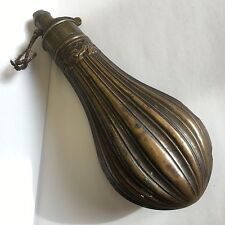 Antique Ornate Copper Powder Flask By Hawksley 20.5cm Fine Quality