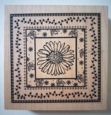 Rubber Ink Stamp,Daisy Design