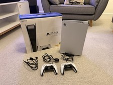 Sony PlayStation 5 825 GB White Disc Edition with Box and Extra Controller