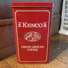 Red Kenco Ground Coffee Storage Tin / Container (Empty) 8” x 4.5” x 3” (02) 