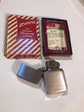 1950s Zippo Lighter No 200 Brush finish with box & instructions  Pat 2517191