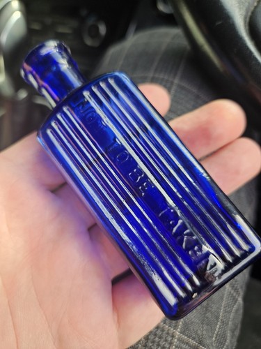 Antique cobalt blue - , ribbed