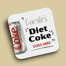 Diet Coke Coaster Personalised – Funny Soda Gift Coffee Tea Gift - Drink Coaster