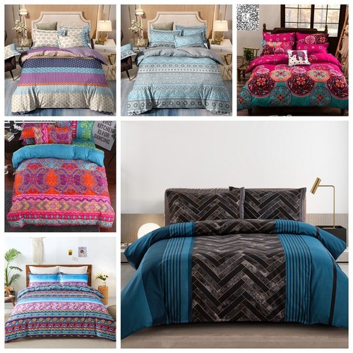 Striped boho duvet cover set - striped,
