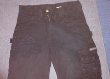 Mens Dakota Black combat trousers 34"w