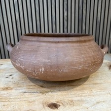 Handmade Antique Clay Pottery Cauldron Pot Planter Vintage Cooking Pot  Unique