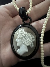 Antique Whitby Jet And Shell