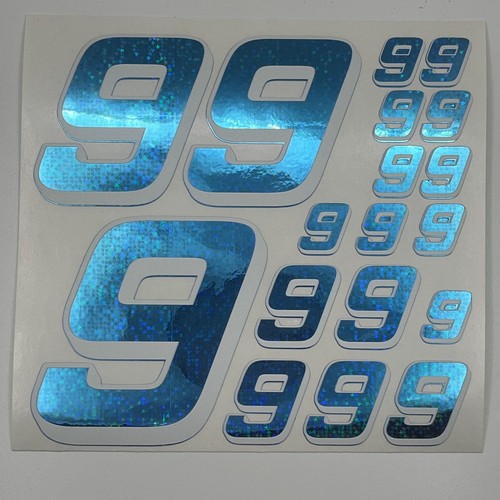 Blue star hologram white - blue,