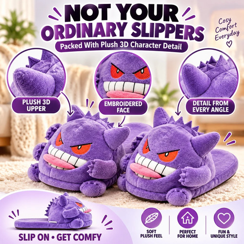 Gengar slippers plush pokemon - gengar,