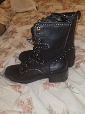 Zara studded lace up leather