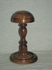 WOODEN SHORT HAT WIG STAND DARK OAK WOOD  HANDMADE BARRISTERS JUDGE ETC