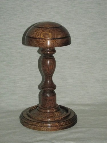 Wooden short hat wig - wig, stand