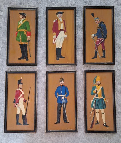 Set vintage oil paintings - set, 6