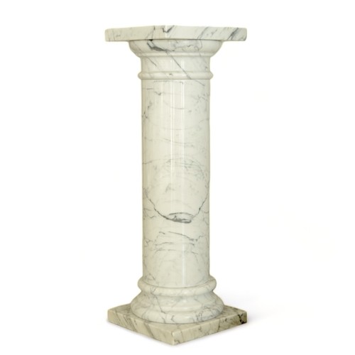 Carrara white marble column - carrara,