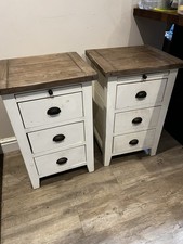 Pair of Real Wood R ustic Bedside Cabinets l40cm x w45 x h70