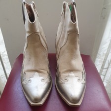 BNWT Ladies Seaside Bronze/ Pink Cowboy Ankle Boots Size Uk 4