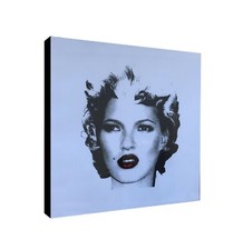 Kate Moss Red Lips Banksy Graffiti  Framed Canvas Wall Art Print - Various Sizes