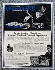 VINTAGE 1919 CHEMCRAFT #4 CHEMISTRY SET 100 YEAR OLD ADVERTISEMENT 
