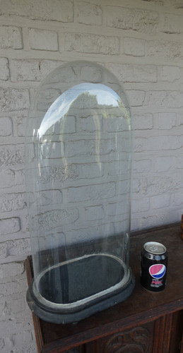 Antique large oval glass - large,