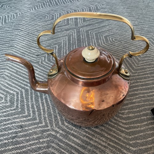 Vintage copper kettle brass - vintage,