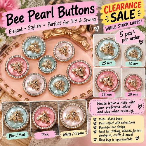 Pearl bee rhinestone - 5x,