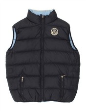 NORTH SAILS Boys Reversible Padded Gilet 11-12 Years Navy Blue Colourblock BU09