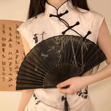Silk bamboo folding hand - silk,