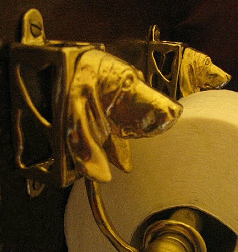 Basset hound bronze toilet - hound,