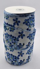 63mm width wired blue - blue, flower