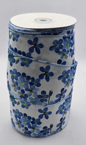 63mm width wired blue - 63mm, flower