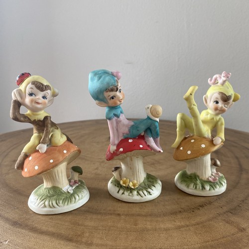 Vintage pixie elf figurines - pixie,