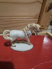 Franklin Mint Bisque Pastel Unicorn Treasury of Unicorns Vintage 1991 Figurine