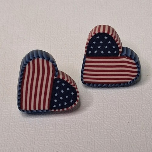American flag heart - american, earrings