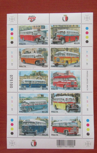 Malta buses complete stamp - complete,