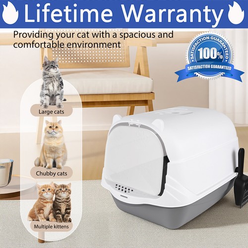 Large hooded cat litter - hooded,