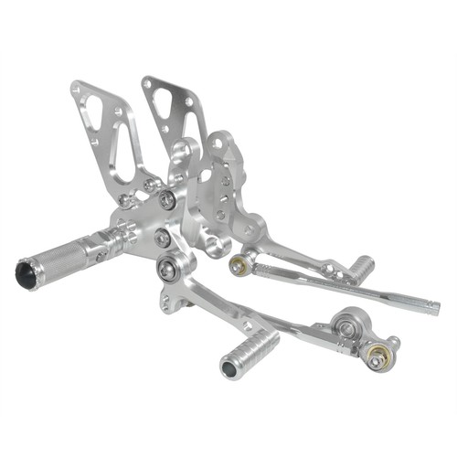 Silver adjustable rearset - silver,