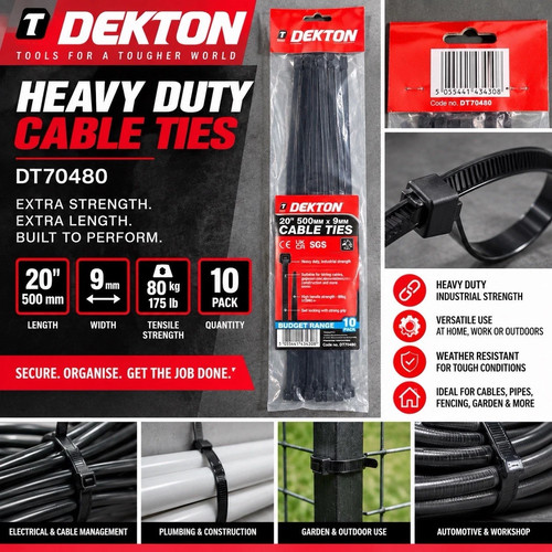 Dekton dt70480 cable ties - dekton,