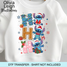 Christmas Disney Stitch Dtf Heat Transfer, Iron On, Womens, Childrens Clothing