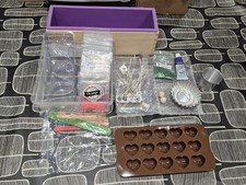 Candle Making Kit Moulds Colours Silicom Wood Mixing Tray Wicks
