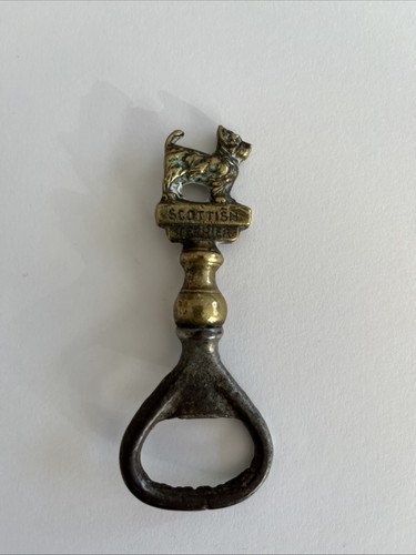 Vintage brass dog scottish - brass,