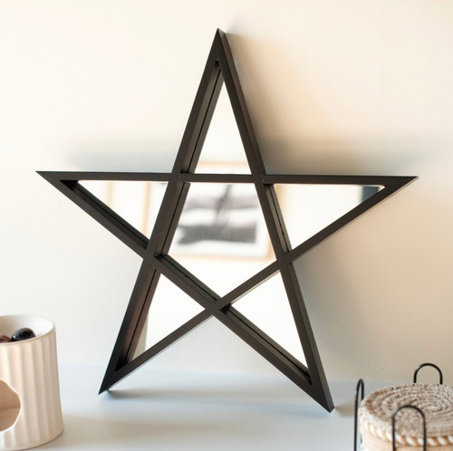 Black framed pentagram mirror - pentagram,