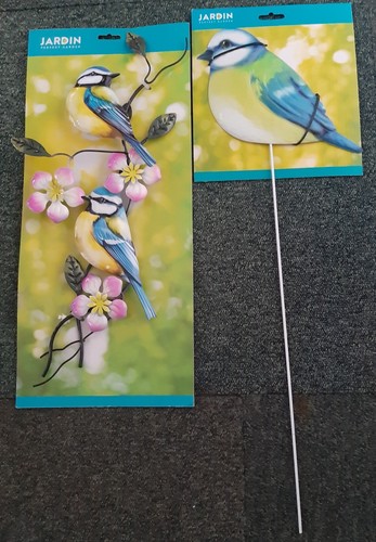Blue tit metal wall plaque - tit,