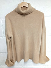 Reiss camel brown wool & cashmere roll neck jumper M/12-14