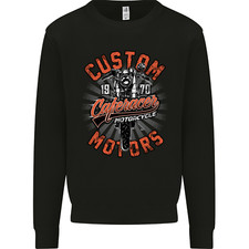 Biker Custom Cafe Racer Motors Motorbike Mens Sweatshirt Jumper