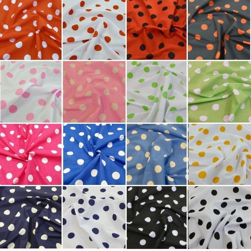 Polycotton fabric 26mm polka - polycotton,