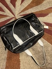 Joseph Verity Black Leather Week End /laptop Bag With Dust Bag