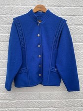 Geiger Vintage Bright Blue Boiled Wool Jacket Size UK 12