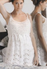 Knitting Pattern Nighty Fan n Feather Eyelash & Worsted Yarn Big szs 30-48 48-60