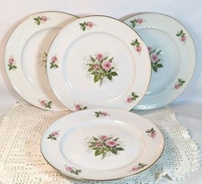 4 Vtg Cabbage Pink Rose Dinner
